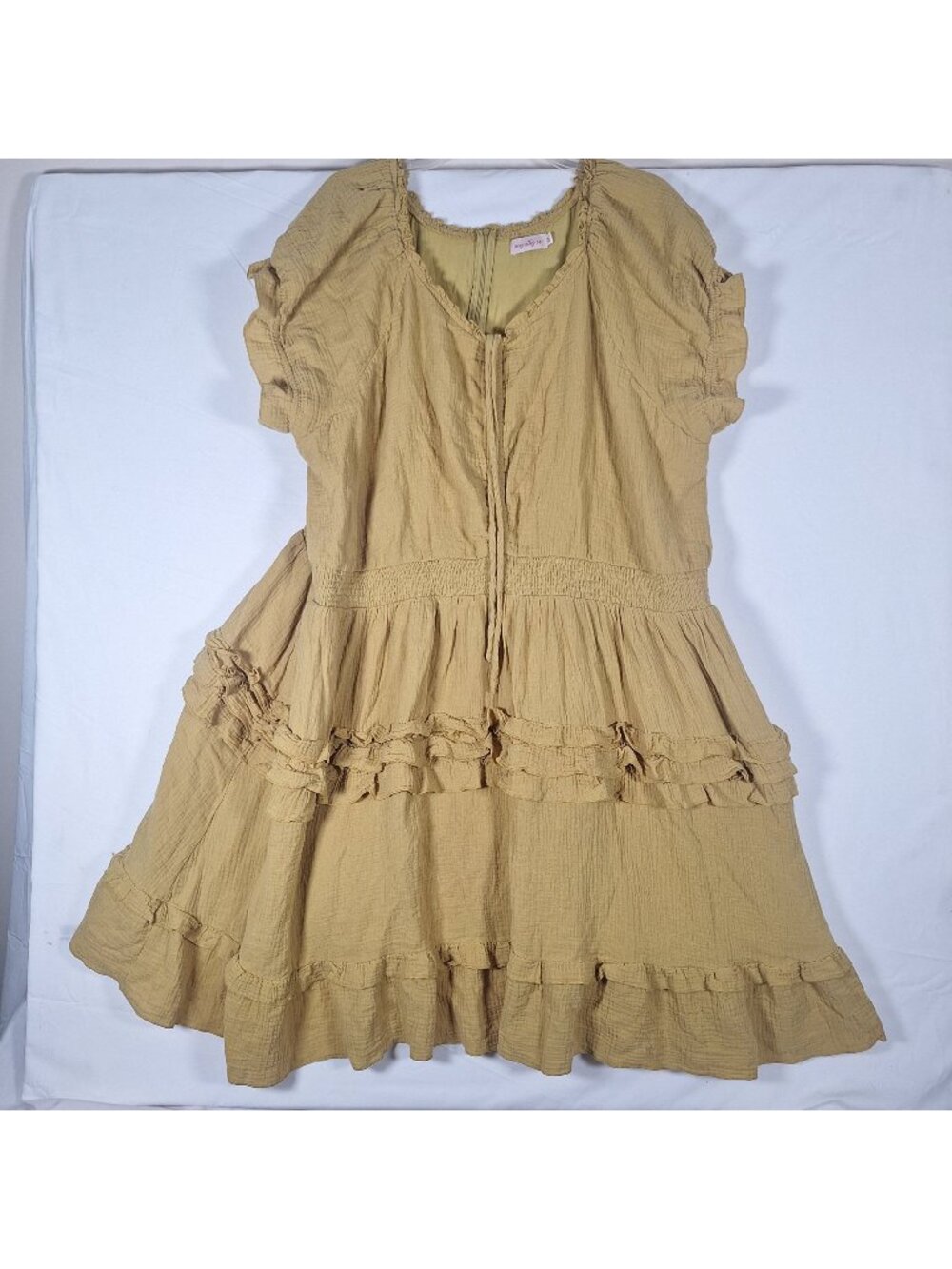 Ivey City Co Mustard Color Ruffle Dress size 5X Plus Size